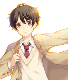 😮 Anime, Chico, Uniforme escolar, Lindo, Manga telegram sticker
