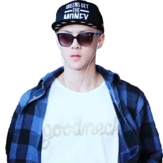 🎧 QUEENS GET THE MONEY person, fashion, sunglasses, flannel, cap, style, Queens get the money whatsapp sticker