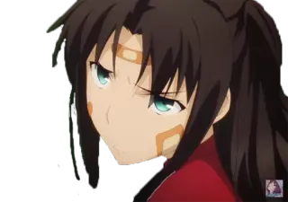 🤕 Rin Tohsaka Fate/stay night anime, character, girl, fate, magic, cartoon telegram sticker