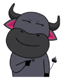 😌 Hoạt hình, Động vật, Bò đực, Bò, Dễ thương, Nhân vật telegram sticker