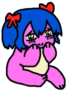 😊 Desenho animado, Rosa, Azul, Personagem, Fofo, Garota whatsapp sticker