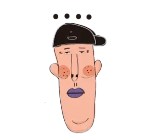 👽 лицо, человек, кепка, персонаж, мультфильм, иллюстрация telegram sticker