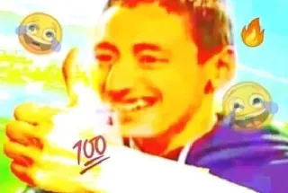 😂 搞笑, 表情包, 赞, 100, 表情符号 whatsapp sticker