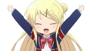 👍 Anime, süß, Chibi, fröhlich, Mädchen, blond, Schuluniform telegram sticker