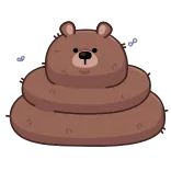 🤩 bear, cartoon, cute, animal, brown, stacked telegram sticker