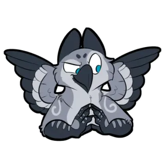 😈 Desenho animado, Grifo, Fofo, Peludo, Animal, Criatura fantástica telegram sticker