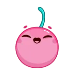 ☺️ cherry, cute, pink, kawaii, fruit, smile whatsapp sticker