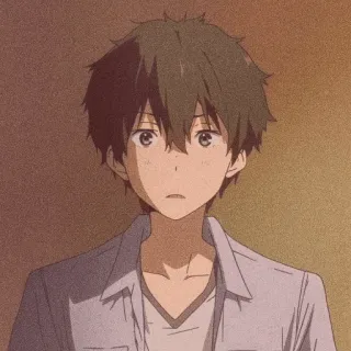 💈 Houtarou Oreki Hyouka Anime, Hyouka, Houtarou Oreki, Kreskówka, Portret, Mężczyzna whatsapp sticker