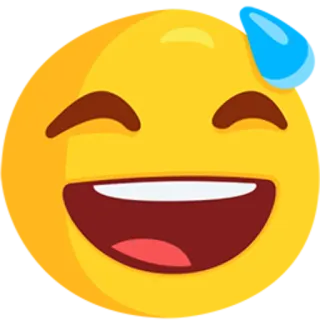 😅 emoji, visage, souriant, heureux, goutte de sueur telegram sticker
