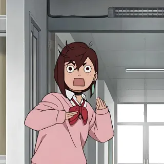 😧 Anime, Mädchen, überrascht, geschockt, Cartoon telegram sticker