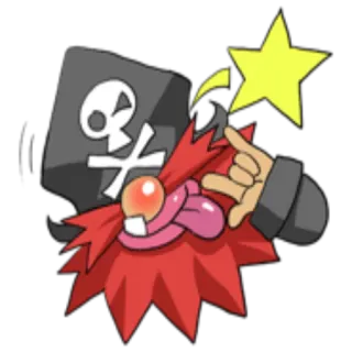 🤟 bajak laut, tengkorak, topi, gestur, kartun whatsapp sticker