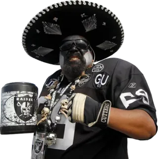 🎭 RAIDERS Raiders, Football, NFL, Sombrero, Fan, Sport, Teschio telegram sticker