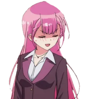 😏 Anime, Cô gái, Tóc hồng, Nhân vật, Phim hoạt hình telegram sticker