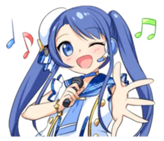 🎤 anime, girl, singer, microphone, idol, music, cute, kawaii telegram sticker