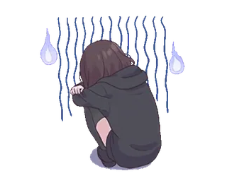 😨 грустный, аниме, плачущий, девушка, слезы, эмоциональный telegram sticker