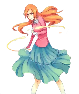😠 Orihime Inoue Bleach anime, Bleach, Orihime Inoue, character, orange hair, girl, long hair telegram sticker