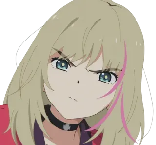 😡 Anime, Mädchen, Wütend, Blond, Weiblich, Ernst telegram sticker