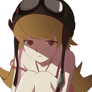 😭 Shinobu Oshino Monogatari Anime, Fille, Pilote, Casque, Shinobu Oshino, Monogatari telegram sticker