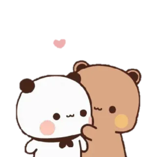 🍞 Panda, Oso, Amor, Pareja, Lindo, Kawaii, Abrazo whatsapp sticker