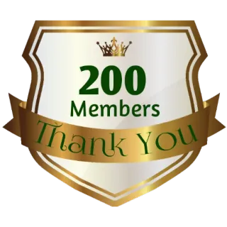 ⚜ 200 Members Thank You celebração, membros, obrigado, comunidade, conquista telegram sticker