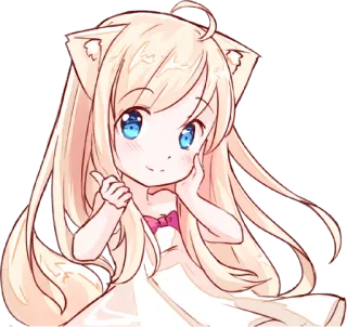 👍 อนิเมะ, หูแมว, น่ารัก, ผู้หญิง, คาวาอิ, จิบิ telegram sticker