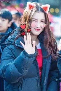 ❣ Nancy K-Pop, Mädchen, süß, Wassermelone, Ohren, Koreanisch, Nancy Jewel McDonie, Schauspielerin telegram sticker