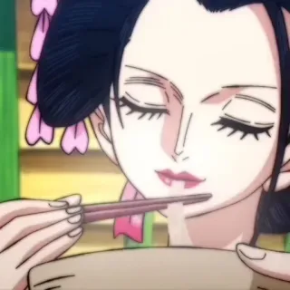 🕊 Komurasaki One Piece Anime, Essen, Essstäbchen, Traditionell, Asiatisch, Geisha telegram sticker