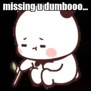 🥺 MISSING U dumbooo... Panda, Mignon, Tu me manques, Triste, Dessin animé, Animal, Sticker whatsapp sticker