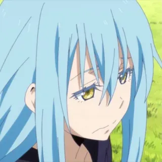 😓 Rimuru Tempest That Time I Got Reincarnated as a Slime Аниме, Исекай, Слизь, Синие волосы, Грустный, Римуру telegram sticker