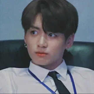 😒 Jungkook kpop, singer, bts, male, person, tie telegram sticker