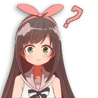 ❓ Kizuna AI Anime, Garota, Youtuber virtual, Fofa, Ponto de interrogação whatsapp sticker