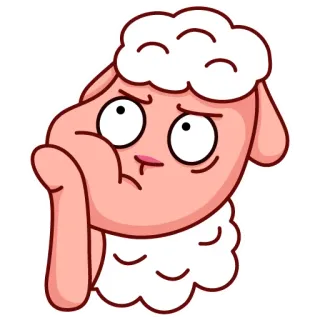 🤔 Schaf, Cartoon, Tier, Sticker, niedlich, lustig, Ausdruck whatsapp sticker