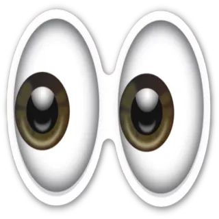 👀 eyes, looking, emoji, stare, gaze telegram sticker