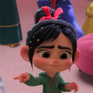 🥨 Vanellope von Schweetz Wreck-It Ralph Vanellope, Detona Ralph, Disney, Personagem, Desenho animado, Animação whatsapp sticker