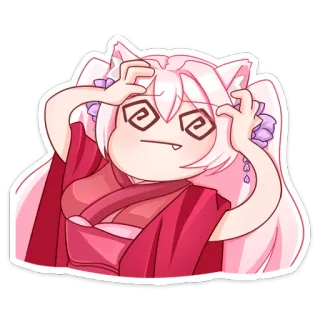 🤯 Anime, Kawaii, Bối rối, Dễ thương, Biểu tượng cảm xúc, Hình dán telegram sticker