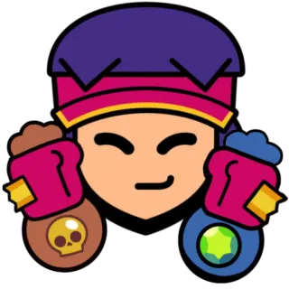 🍿 Shelly Brawl Stars brawler, girl, video game, character, shelly, skull telegram sticker
