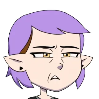 🤨 Amity Blight The Owl House cartoon, purple hair, Amity Blight, expression, The Owl House, blush telegram sticker