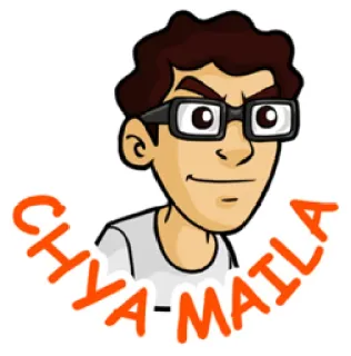 😈 CHYA-MAILA cartone animato, personaggio, occhiali, adesivo whatsapp sticker
