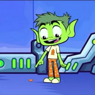 ✨ Beast Boy Teen Titans Go! cartoon, personage, groen, Teen Titans, animatie telegram sticker