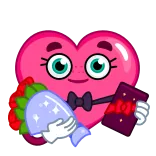 💐 heart, love, cartoon, greeting, valentines, roses, gift whatsapp sticker