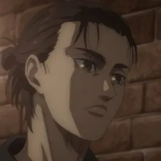 😕 Eren Yeager Attack on Titan anime, character, eren yeager, attack on titan, manga, cartoon, shonen telegram sticker