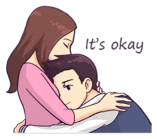 😔 it's okay consuelo, empatía, apoyo, amor, cuidado, afecto, relación telegram sticker
