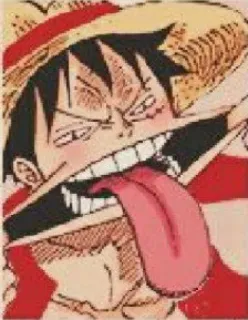 😡 Luffy One Piece Аниме, Ван Пис, Луффи, Мультфильм, Соломенная шляпа, Язык telegram sticker