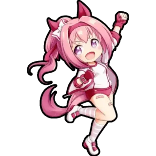 😍 Anime, Manga, Chibi, Mignon, Cheveux Roses, Kawaii, Fille, Dessin Animé telegram sticker