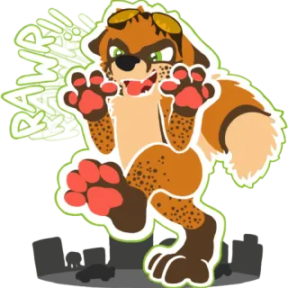 🏚 RAWR!! Furry, Tier, Cartoon, Charakter, Fursona, Hund, Rawr telegram sticker