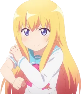 😉 Gabriel Gabriel Dropout anime, girl, blonde, school uniform, smirk, character whatsapp sticker