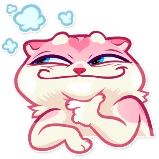 🤔 gato, lindo, animal, rosa, kawaii telegram sticker