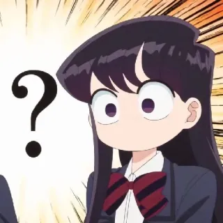 🤔 Komi Shouko Komi Can't Communicate Аниме, Манга, Komi can't communicate, Коми Сёко, вопросительный знак, милый whatsapp sticker