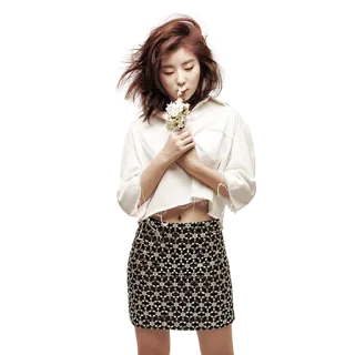 👩 femme, fleurs, mode, jupe, décontracté telegram sticker