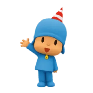 🕳 Pocoyo Desenho animado, Criança, Festa, Onda, Saudação telegram sticker